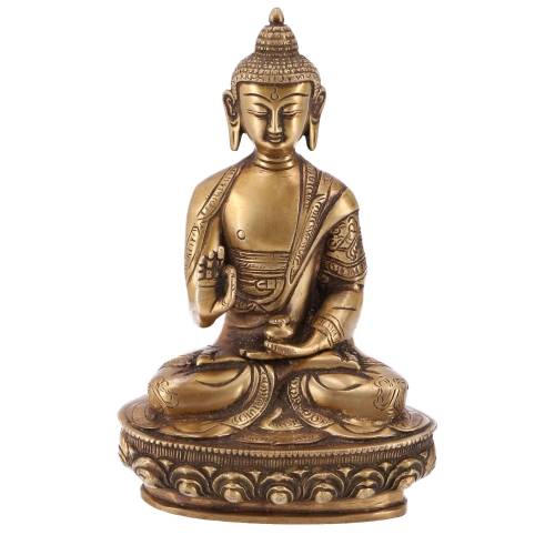Brass Buddha statue Abhaya Mudra 20 cm - Model 4
