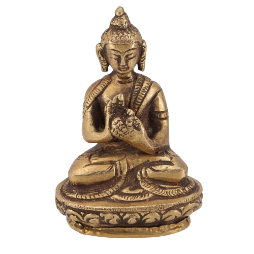 Buddha Statue aus Messing Dharmachakra Muda 8 cm - Modell 1
