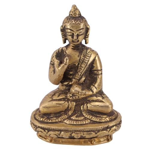 Buddha Amoghasiddhi statue made of brass Abhaya Mudra 8 cm - Model 7