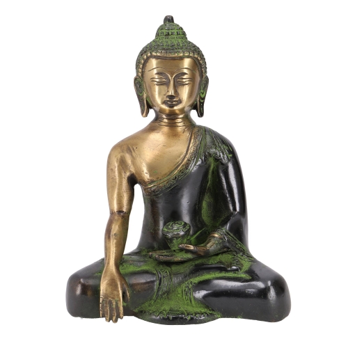 Brass Buddha statue Bhumisparsa Mudra 18 cm - Model 9