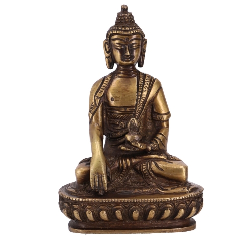 Buddha Statue aus Messing Bhumisparsa Mudra 14 cm - Modell 5