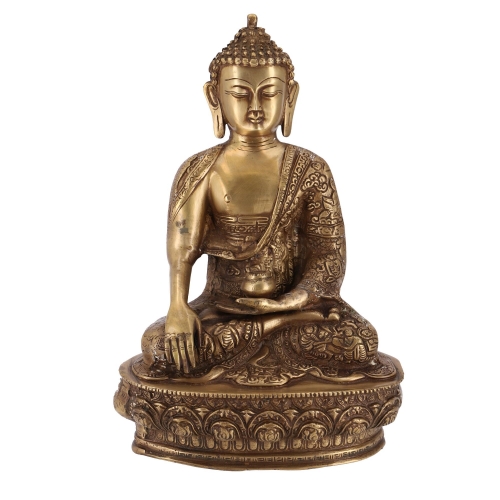 Brass Buddha statue Bhumisparsa Mudra 32 cm - Model 4