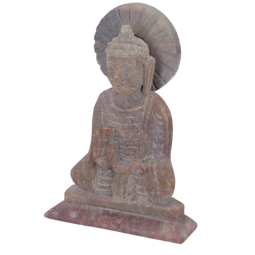 Buddhafigur aus Speckstein, Buddha Skultur - Modell 3 - 10x8x4 cm 