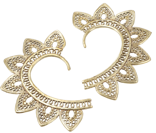Ear cuff, elf ears, brass earrings - model 1/gold - 7x4,5 cm