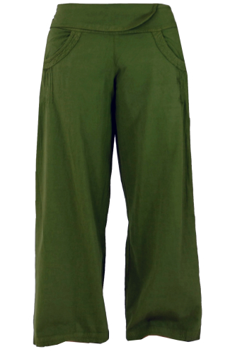 Comfortable palazzo pants, Marlene pants - olive green