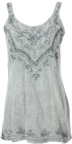 Embroidered Indian top boho chic - light gray