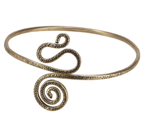 Indian upper arm bangle brass, boho bracelet, boho bangle - Cobra1/gold 9 cm