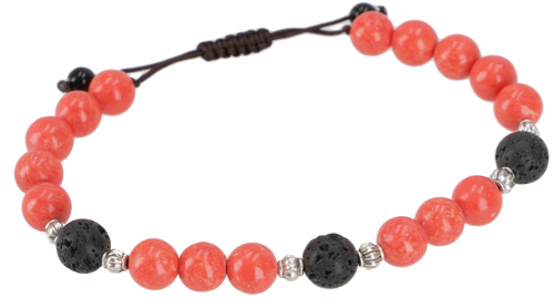 Mala bracelet, Tibetan hand mala, yoga jewelry, Buddhist jewelry, yoga bracelet - coral