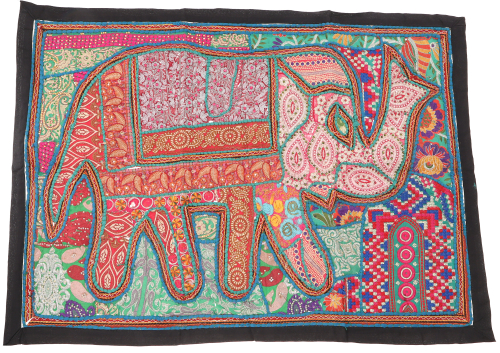 Orientalischer Elefant Tischlufer, Wandbehang, Einzelstck 95*65 cm - Motiv 19