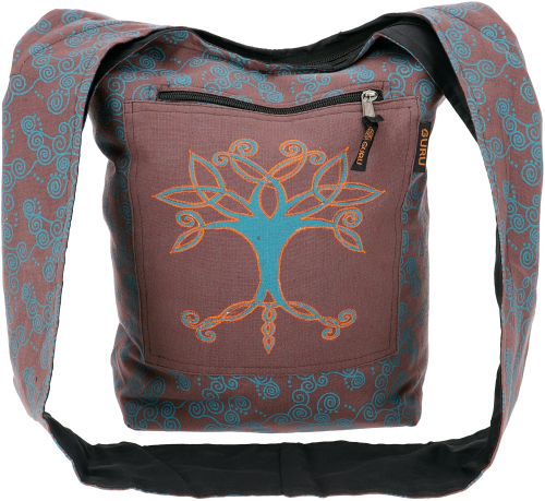 Sadhu bag, shopper, shoulder bag - brown - 35x37x15 cm 