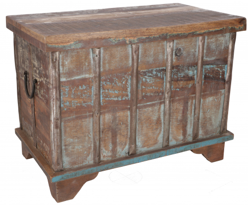 Antike Holzbox, Holztruhe, Couchtisch, Kaffeetisch aus Massivholz, aufwndig verziert - Modell 21 - 47x61x36 cm 