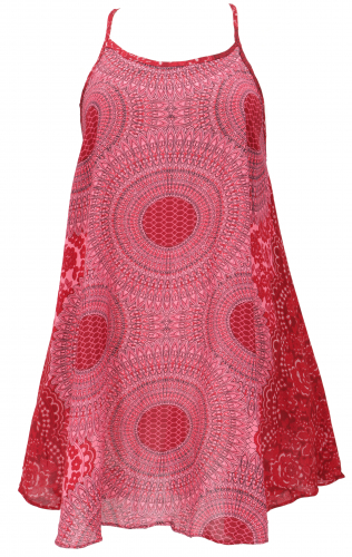 Boho mandala mini dress, strap dress, beach dress, tank top - red
