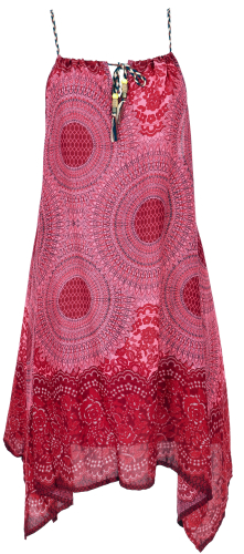 Boho mandala midi dress, strap dress, beach dress for strong women - red
