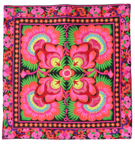 Ethno cushion cover Chiang Mai - pink/black - 40x40x0,5 cm 