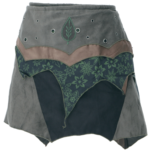 Elven wrap skirt, Goa mini skirt, cacheur - anthracite/black