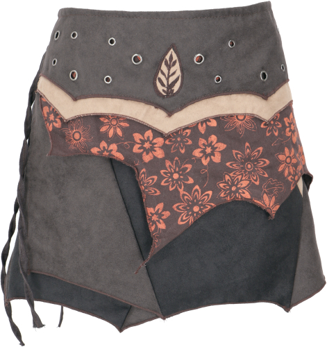 Elves wrap skirt, Goa mini skirt, cacheur - coffee