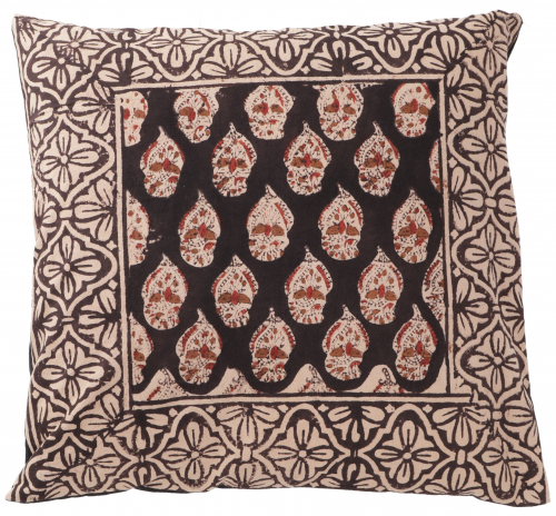 Block print cushion cover, decorative cushion cover, cushion cover ethno, traditional production - pattern 4