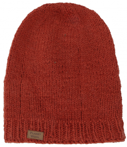 Beanie Mütze, Strickmütze, Nepalmütze, Wintermütze - rostorange | Strickmützen