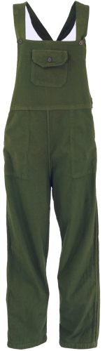 Dungarees, ethno style, boho pants - olive green