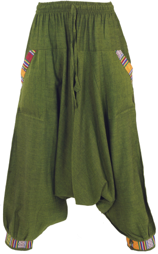 Pluderhose, Aladdin pants Nepali - olive green