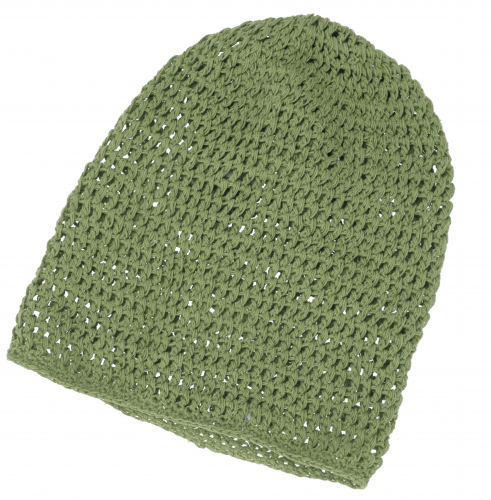 Beanie, Baumwoll-H�kelm�tze - gr�n