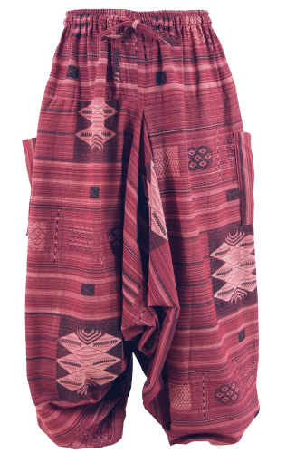 Harem pants, harem pants, bloomers, aladdin pants ikat - light bordeaux red/pink