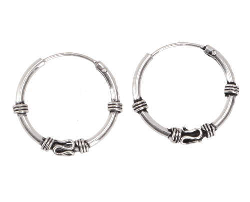 Ethno earrings, boho silver hoop earrings, hoop earrings in different sizes - model 1 1,2 cm