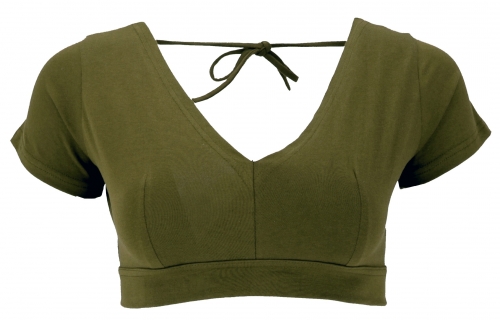 Choli top, belly top Goa-chic - olive green