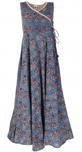 Maxikleid, Boho Sommerkleid, langes luftiges Kleid - taubenblau