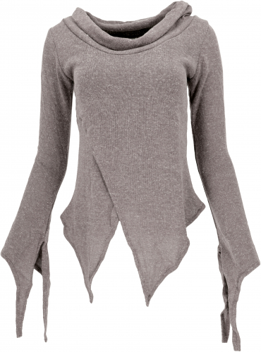 Pixi shirt with shawl collar cotton knit sweater - cappuccino