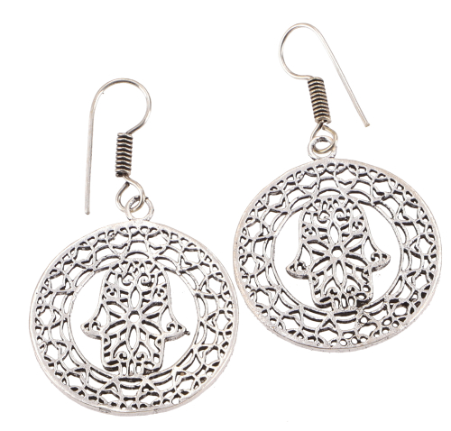 Tribal earrings made of brass, ethnic earrings, goa jewelry - Fashion 8/silver - 4 cm 3 cm