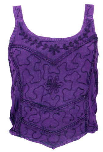Embroidered top boho chic, hippie top - purple