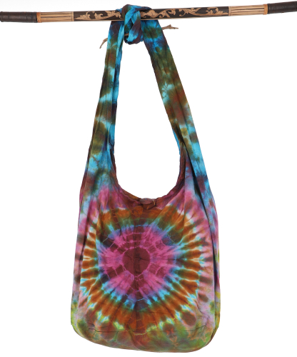 Batik sadhu bag, hippie bag, goa shoulder bag - lilac - 40x35x15 cm 