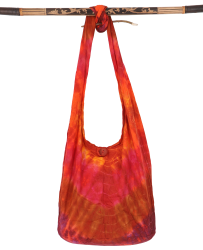Batik sadhu bag, hippie bag, goa shoulder bag - orange/red - 40x35x15 cm 