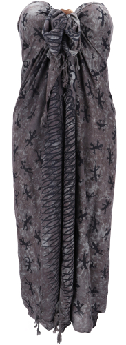 Bali Sarong, Wandbehang, Wickelrock, Sarongkleid - Celtic Gecko anthrazit - 160x100x0,5 cm 