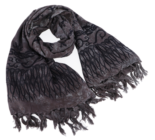 Bali Sarong, Wandbehang, Wickelrock, Sarongkleid - Celtic Gecko anthrazit - 160x100x0,5 cm 