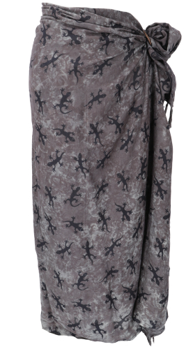 Bali Sarong, Wandbehang, Wickelrock, Sarongkleid - Celtic Gecko anthrazit - 160x100x0,5 cm 