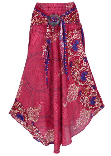 Boho summer skirt, maxi skirt hippie chic - red