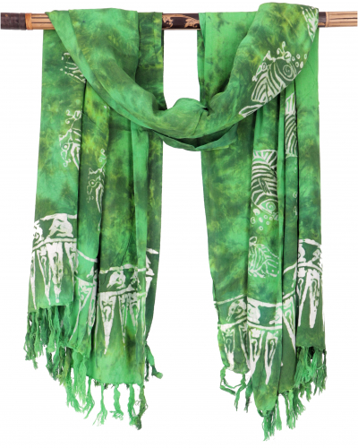 Bali batik sarong, wall hanging, wrap skirt, sarong dress, beach scarf - Design 38/green - 160x100 cm