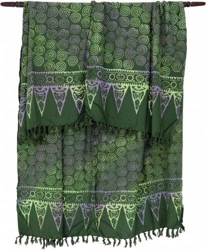 Bali Batik Sarong, Wandbehang, Wickelrock, Sarongkleid, Strand Tuch - Design 42/gr�n - 160x100 cm