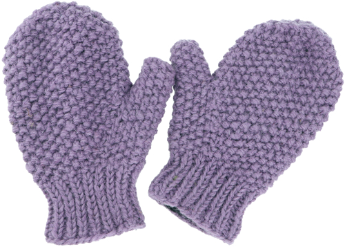 Hand knitted mittens, wool gloves, mittens, mitts - lilac