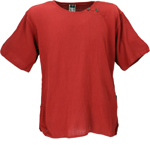 Casual shirt, yoga shirt, short sleeve slip-on shirt, goa shirt - rust red