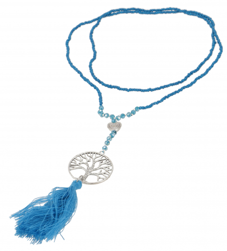 Fashion jewelry chain - Tree of life blue/silver - 55 cm