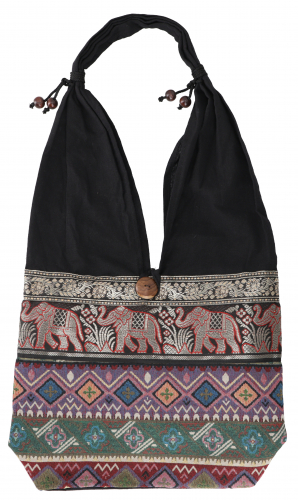 Sadhu Bag, Ethno Schulterbeutel, Hippie Tasche aus Thailand - lila - 30x30x10 cm 
