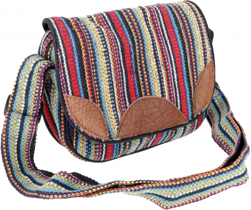 Woven ethno shoulder bag, small nepal bag - colorful - 20x25x11 cm 