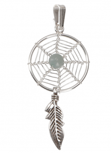 Silver pendant with dreamcatcher, boho pendant - model 2 - 5 cm 1,8 cm