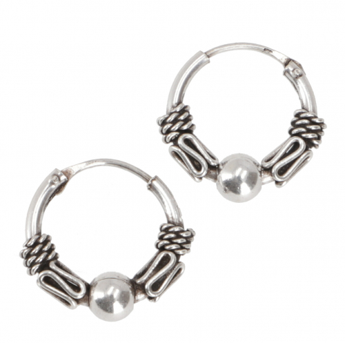 Ethno earrings, boho silver hoop earrings, hoop earrings in different sizes - model 5