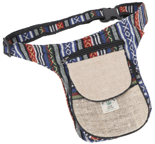 Hemp Ethno Sidebag, Nepal Fanny Pack - Model 5 - 25x20x4 cm 