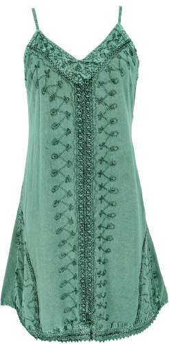 Embroidered indian boho dress, summer dress, mini dress hippie chic - aqua