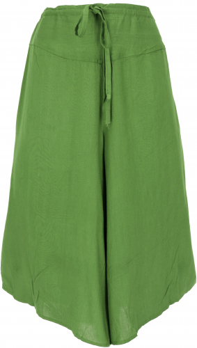 Palazzo pants, 7/8 culottes, boho flared pants, summer pants - green